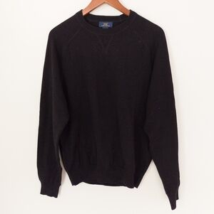 346 Brooks Brothers 100% Cotton Crew Neck Sweater Black Size Medium